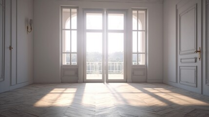 Fototapeta premium Open door to a new apartment with key