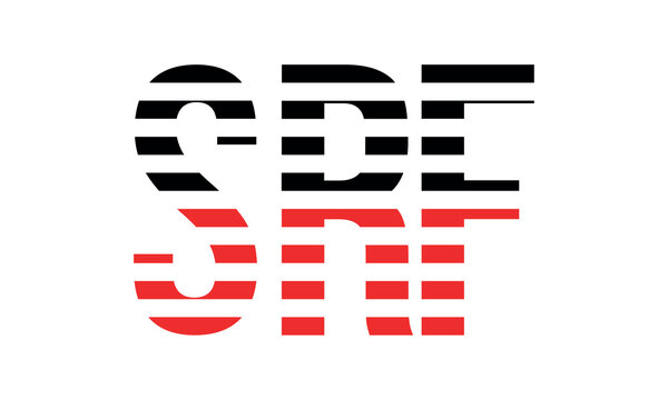 SRF three initial letter iconic line negative space minimal logo design vector template. monogram, abstract, wordmark, business, typography, minimalist, brand, company, flat, modern, unique, simple