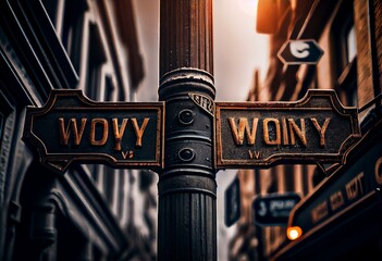 Street Sign to RIGHT WAY versus WRONG WAY. Generative AI