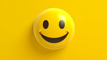 Smile emoji icons on yellow background AI generative