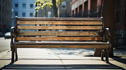 outdoor street bench - obrazy, fototapety, plakaty