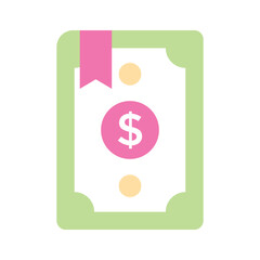 Banknote, paper currency, money flat icon in trendy design style