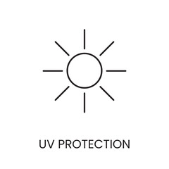 UV protection line icon in vector with editable stroke for packaging