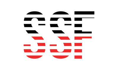 SSF three initial letter iconic line negative space minimal logo design vector template. monogram, abstract, wordmark, business, typography, minimalist, brand, company, flat, modern, unique, simple