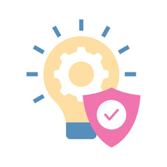 Grab this beautiful icon of idea protection, verified idea vector design