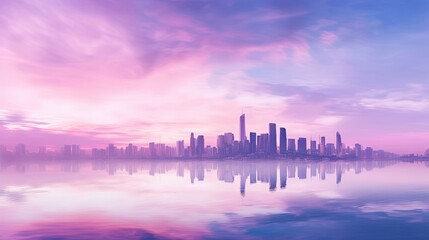 Fototapeta premium A View of a City From Across a Body of Water