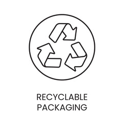 Recycled icon line vector with editable stroke for packaging