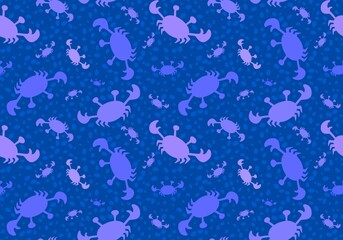 Fototapeta na wymiar Seamless animals seamless crabs pattern for wrapping paper and fabrics and kids clothes print and summer textiles
