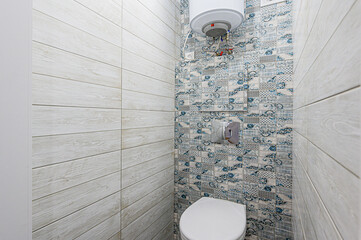 interior apartment room bathroom, sink, decorative elements, toilet. WC, sanitary unit, wash room