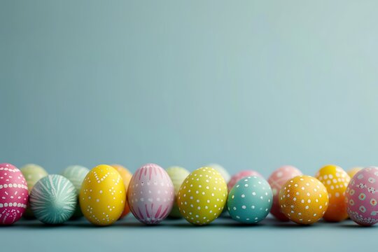 Colorful Easter eggs forming a festive mosaic.