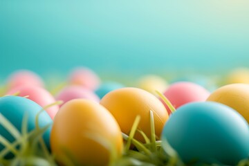 Fototapeta na wymiar A bright and cheery Easter egg background.