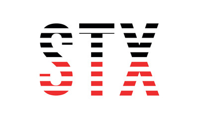 STX three initial letter iconic line negative space minimal logo design vector template. monogram, abstract, wordmark, business, typography, minimalist, brand, company, flat, modern, unique, simple
