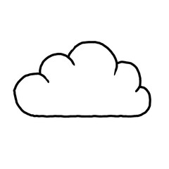 Cloud, hand drawing, pencil illustration, black and white