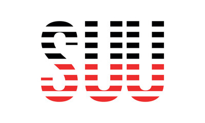 SUU three initial letter iconic line negative space minimal logo design vector template. monogram, abstract, wordmark, business, typography, minimalist, brand, company, flat, modern, unique, simple