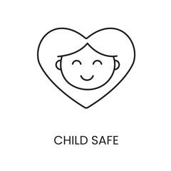 Safe for children line icon in vector with editable stroke for packaging