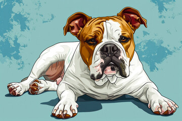 English Bulldog. Cartoon style illustration.