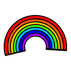 Half Circle, Hand drawing Rainbow colours, pencil illustration