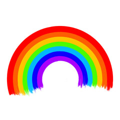 Half Circle, Hand drawing Rainbow colours, pencil illustration