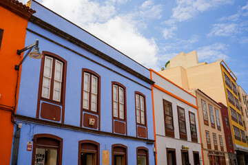 Naklejka premium Traditional architecture in the town of San Cristobal de la Laguna, Tenerife, Canary Islands. Spain