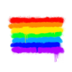 Rainbow Graffiti, Hand drawing Rainbow colours, spray paint illustration