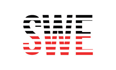 SWE three initial letter iconic line negative space minimal logo design vector template. monogram, abstract, wordmark, business, typography, minimalist, brand, company, flat, modern, unique, simple