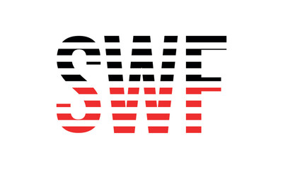 SWF three initial letter iconic line negative space minimal logo design vector template. monogram, abstract, wordmark, business, typography, minimalist, brand, company, flat, modern, unique, simple