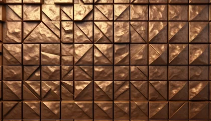 Foto op Aluminium squared geomatric pattern bronze slab © Lied