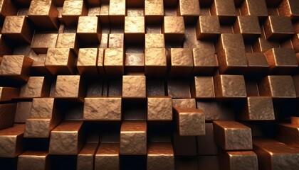3d squared geomatric pattern bronze slab