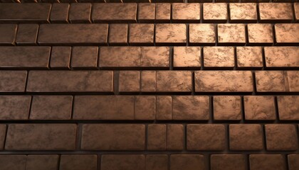 Fototapeta premium Bricks geomatric pattern bronze slab wall