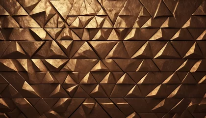 Fotobehang Uneven triangular geomatric pattern bronze slab © Lied
