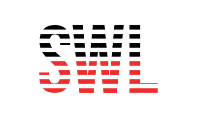 SWL three initial letter iconic line negative space minimal logo design vector template. monogram, abstract, wordmark, business, typography, minimalist, brand, company, flat, modern, unique, simple