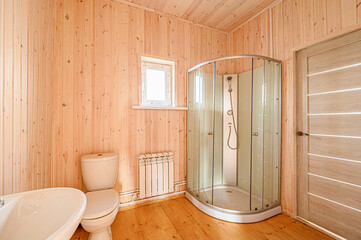 interior apartment room bathroom, sink, decorative elements, toilet. WC, sanitary unit, wash room