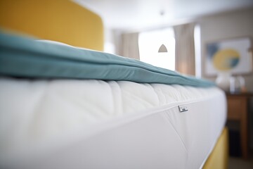 closeup of a luxury mattress topper on a kingsize bed