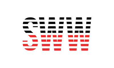 SWW three initial letter iconic line negative space minimal logo design vector template. monogram, abstract, wordmark, business, typography, minimalist, brand, company, flat, modern, unique, simple