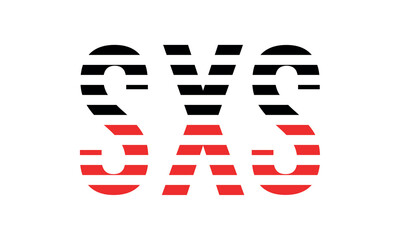 SXS three initial letter iconic line negative space minimal logo design vector template. monogram, abstract, wordmark, business, typography, minimalist, brand, company, flat, modern, unique, simple