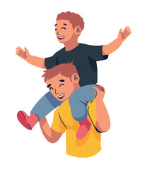 father and kid playing