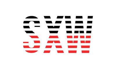 SXW three initial letter iconic line negative space minimal logo design vector template. monogram, abstract, wordmark, business, typography, minimalist, brand, company, flat, modern, unique, simple