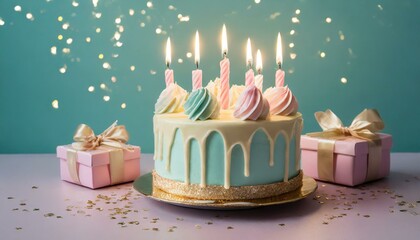 birthday cake with candles wallpaper birthday cake with candles, birthday cake with candles on pastel blue background