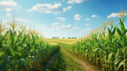 field tall corn - obrazy, fototapety, plakaty