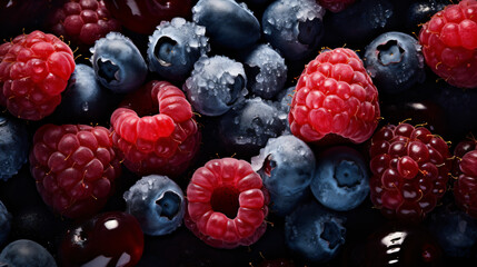 Frozen fruits: blueberries, blackberry, raspberry.