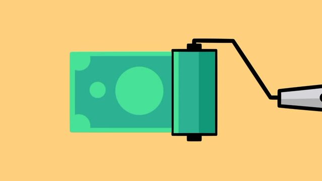 dollar money flat design animation 