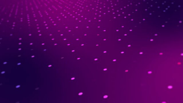 Abstract digital purple particle or dots wave and light abstract background