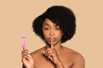 Secret of smooth skin with pink razor