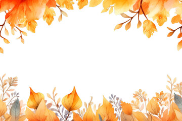 Naklejka na ściany i meble Autumn leaves and pumpkins, Isolated on transparent PNG background, Generative ai