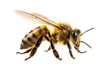 illustration of Bee, Isolated on transparent PNG background, Generative ai