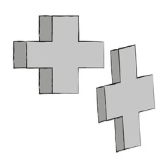 Cross icon. Cross draw. Vector illustration. EPS 10.