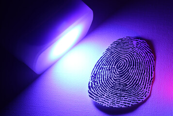 Large Fingerprint Evidence With Light - obrazy, fototapety, plakaty