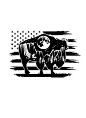 US Buffalo Scene Wilderness svg | Western Clipart | Bull Cut File | Wild Life Shirt png | Outdoor Stencil | Camp Life dxf| Camping Adventure