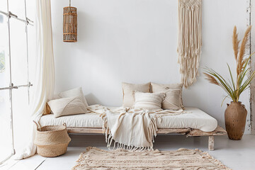 Bohemian Chic Styled Bedroom with Natural Accents