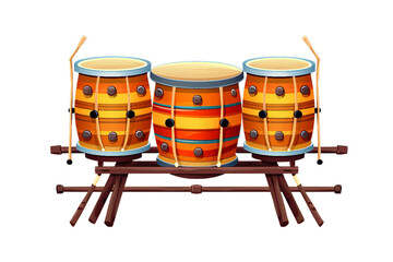 Fototapeta na wymiar A Drum percussion instrument double, Isolated on transparent PNG background, Generative ai